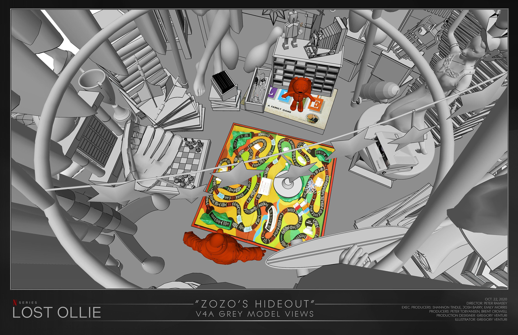 13 Lost Ollie 'thrift Store Zozo's Hideout' Virtual Set 3D Model View