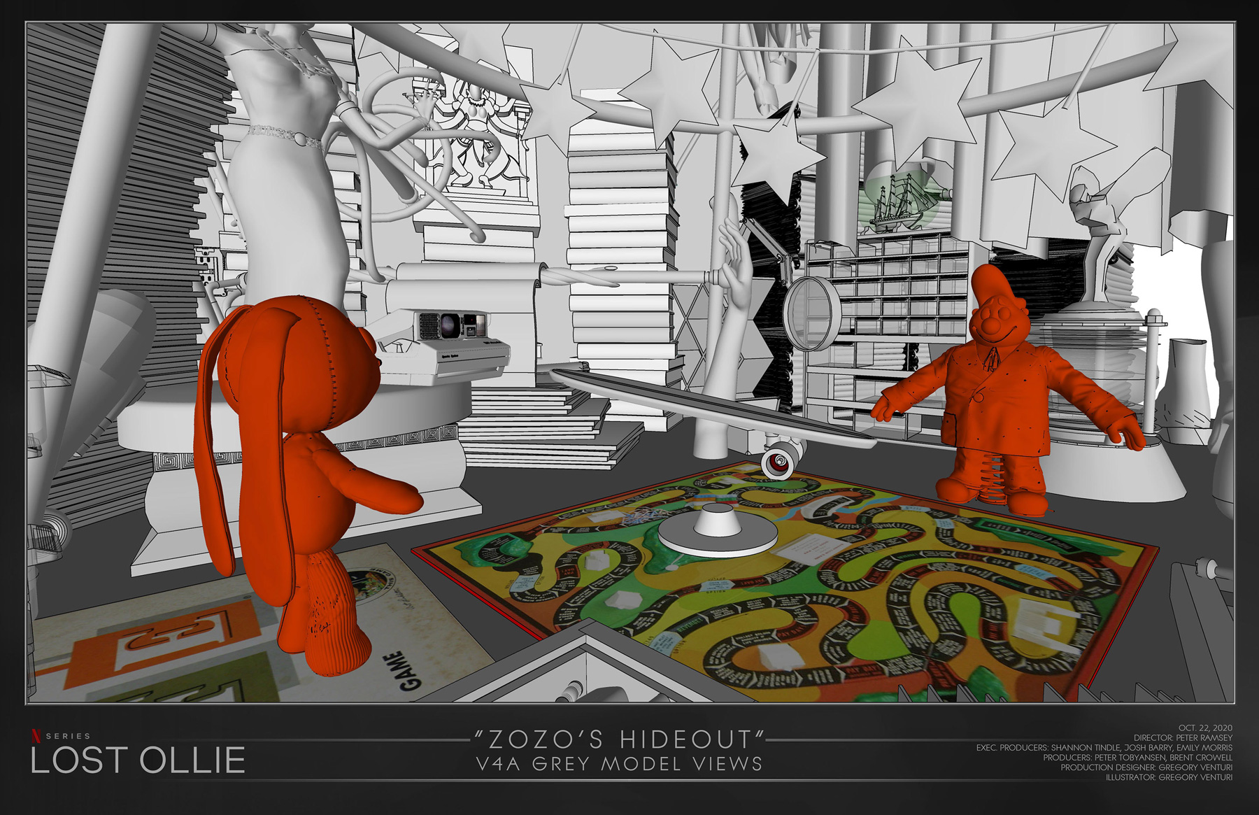 14 Lost Ollie 'thrift Store Zozo's Hideout' Virtual Set 3D Model View
