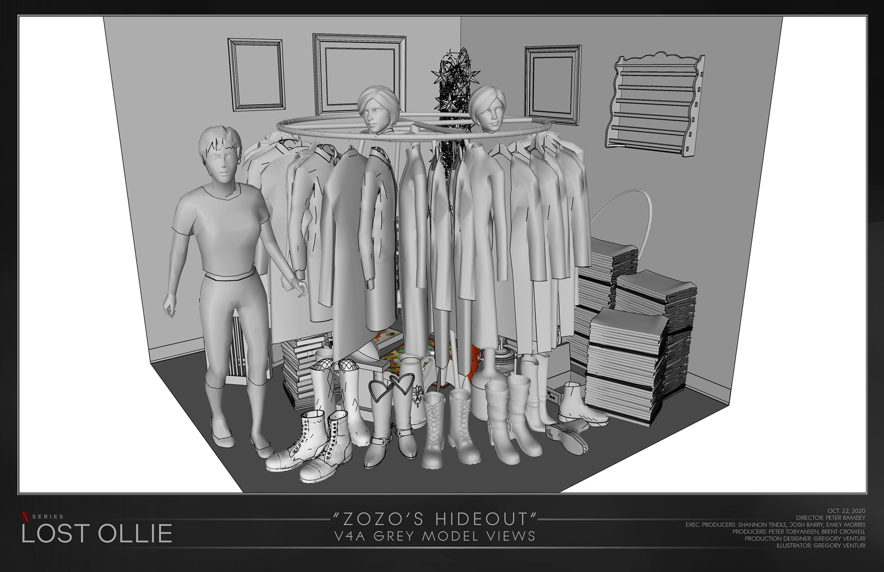 15 Lost Ollie 'thrift Store Zozo's Hideout' Virtual Set 3D Model View